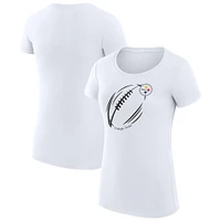 Women's G-III 4Her by Carl Banks Pittsburgh Steelers Subtle Football Fitted T-Shirt