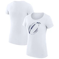 Women's G-III 4Her by Carl Banks White Seattle Seahawks Subtle Football Fitted T-Shirt