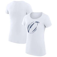 Women's G-III 4Her by Carl Banks White Seattle Seahawks Subtle Football Fitted T-Shirt