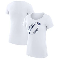 Women's G-III 4Her by Carl Banks White Tennessee Titans Subtle Football Fitted T-Shirt