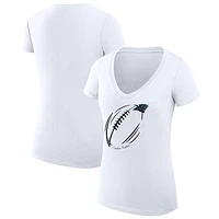 Women's G-III 4Her by Carl Banks Carolina Panthers Subtle Football Fitted V-Neck T-Shirt