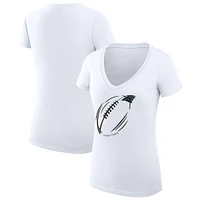 Women's G-III 4Her by Carl Banks Carolina Panthers Subtle Football Fitted V-Neck T-Shirt