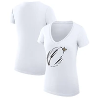 Women's G-III 4Her by Carl Banks New Orleans Saints Subtle Football Fitted V-Neck T-Shirt
