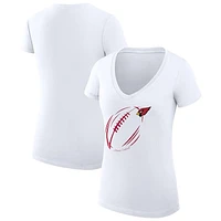 Women's G-III 4Her by Carl Banks Arizona Cardinals Subtle Football Fitted V-Neck T-Shirt