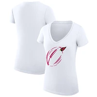 Women's G-III 4Her by Carl Banks Arizona Cardinals Subtle Football Fitted V-Neck T-Shirt