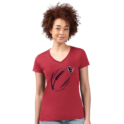 Women's G-III 4Her by Carl Banks Houston Texans Subtle Football Fitted V-Neck T-Shirt