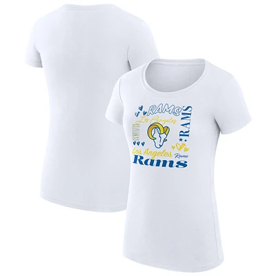 Women's G-III 4Her by Carl Banks Los Angeles Rams Collage Team Fitted T-Shirt