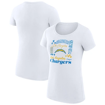 Women's G-III 4Her by Carl Banks Los Angeles Chargers Collage Team Fitted T-Shirt