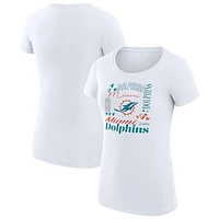 Women's G-III 4Her by Carl Banks Miami Dolphins Collage Team Fitted T-Shirt