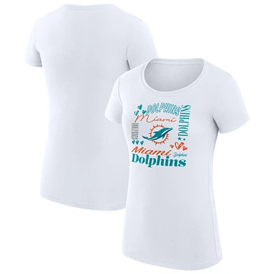 Women's G-III 4Her by Carl Banks Miami Dolphins Collage Team Fitted T-Shirt