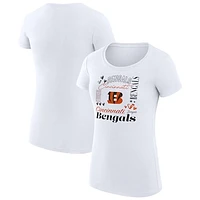 Women's G-III 4Her by Carl Banks White Cincinnati Bengals Collage Team Fitted T-Shirt