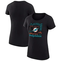 Women's G-III 4Her by Carl Banks Miami Dolphins Collage Team Fitted T-Shirt