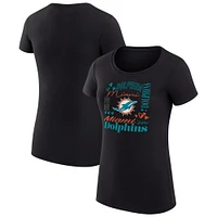 Women's G-III 4Her by Carl Banks Miami Dolphins Collage Team Fitted T-Shirt