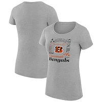 Women's G-III 4Her by Carl Banks Heather Gray Cincinnati Bengals Collage Team Fitted T-Shirt