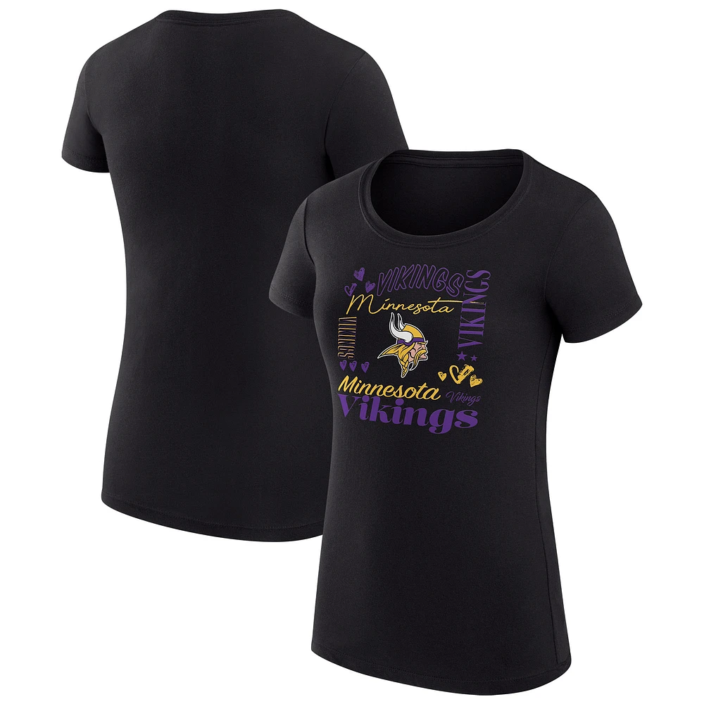 Women's G-III 4Her by Carl Banks Minnesota Vikings Collage Team Fitted T-Shirt