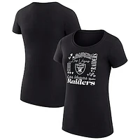 Women's G-III 4Her by Carl Banks Black Las Vegas Raiders Collage Team Fitted T-Shirt