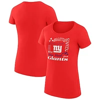 Women's G-III 4Her by Carl Banks Red New York Giants Collage Team Fitted T-Shirt