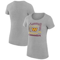 Women's G-III 4Her by Carl Banks Heather Gray Washington Commanders Collage Team Fitted T-Shirt