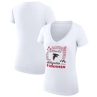 Women's G-III 4Her by Carl Banks Atlanta Falcons Collage Team Fitted V-Neck T-Shirt