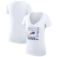 Women's G-III 4Her by Carl Banks Buffalo Bills Collage Team Fitted V-Neck T-Shirt