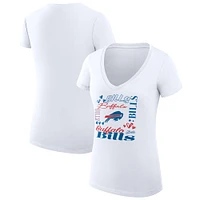 Women's G-III 4Her by Carl Banks Buffalo Bills Collage Team Fitted V-Neck T-Shirt