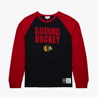 Men's Mitchell & Ness  Black/Red Chicago Blackhawks Legendary Slub Raglan Long Sleeve T-Shirt