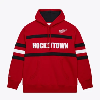 Men's Mitchell & Ness Red Detroit Wings Head Coach Slogan Pullover Hoodie