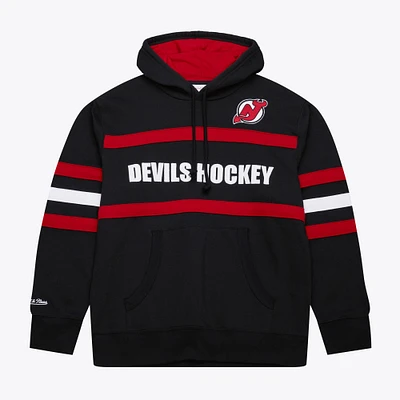 Men's Mitchell & Ness Black New Jersey Devils Head Coach Slogan Pullover Hoodie