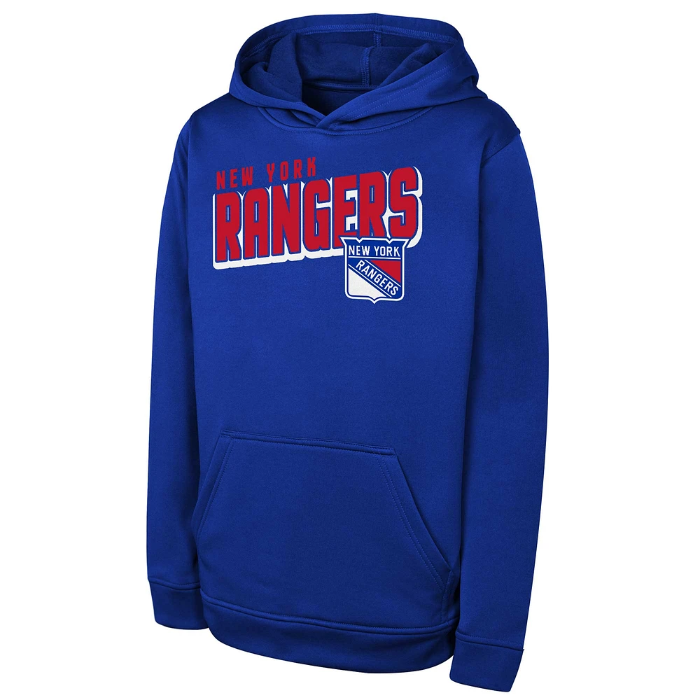 Youth  Blue New York Rangers Cyber Punk Performance Hoodie