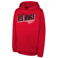 Youth  Red Detroit Wings Cyber Punk Performance Hoodie