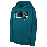 Youth  Teal San Jose Sharks Cyber Punk Performance Hoodie