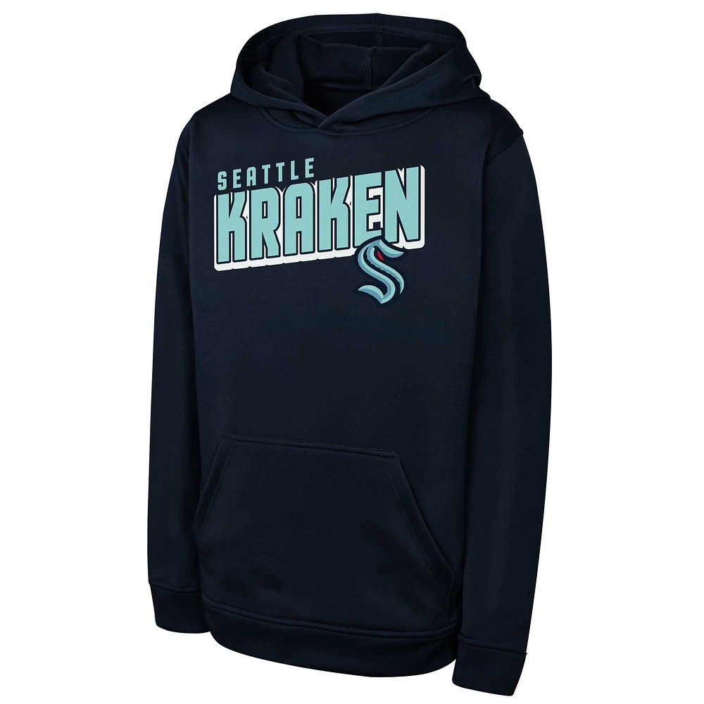 Youth  Deep Sea Blue Seattle Kraken Cyber Punk Performance Hoodie