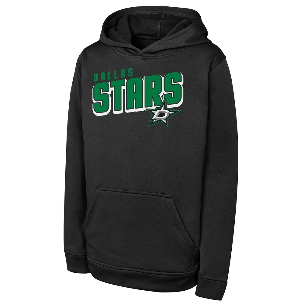 Youth  Black Dallas Stars Cyber Punk Performance Hoodie