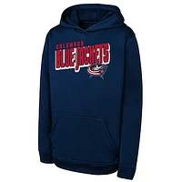 Youth  Navy Columbus Blue Jackets Cyber Punk Performance Hoodie