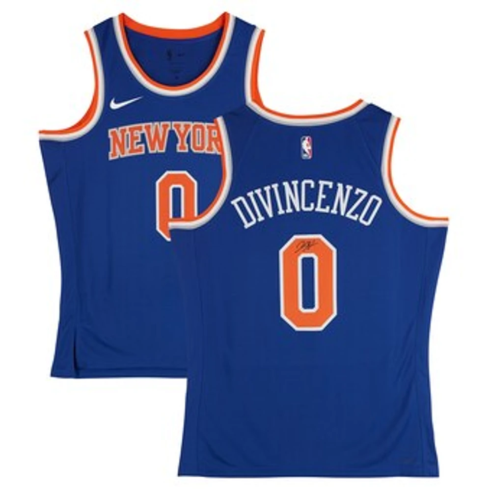 Donte DiVincenzo New York Knicks Autographed Nike Blue Icon Swingman Jersey