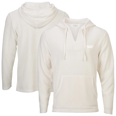 Women's Boxercraft White Mississippi State Bulldogs Baja Fleece V-Neck Pullover Hoodie