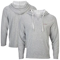 Women's Boxercraft Heather Gray Montana Grizzlies Baja Fleece V-Neck Pullover Hoodie