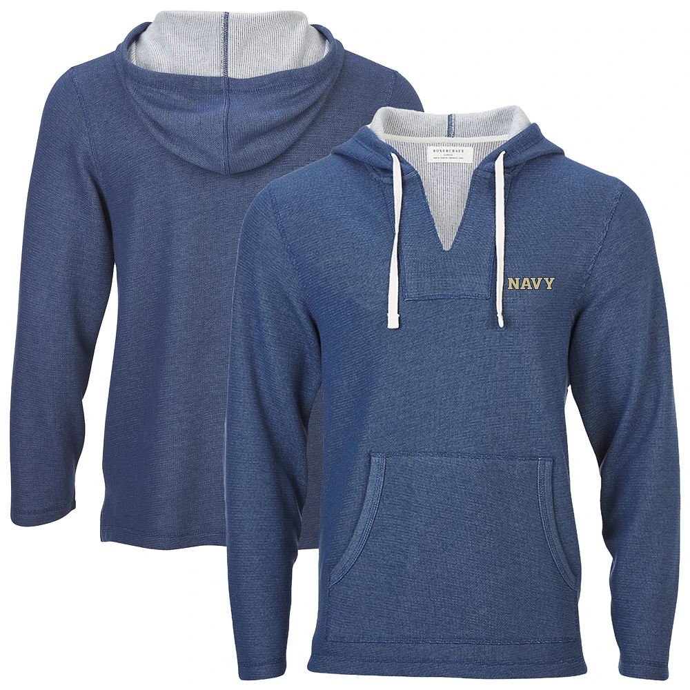 Women's Boxercraft Navy Navy Midshipmen Baja Fleece V-Neck Pullover Hoodie