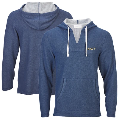 Women's Boxercraft Navy Navy Midshipmen Baja Fleece V-Neck Pullover Hoodie