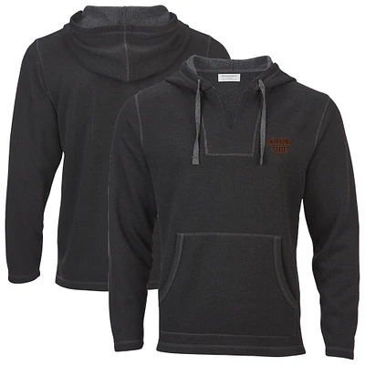 Women's Boxercraft Black Oklahoma State Cowboys Baja Fleece V-Neck Pullover Hoodie