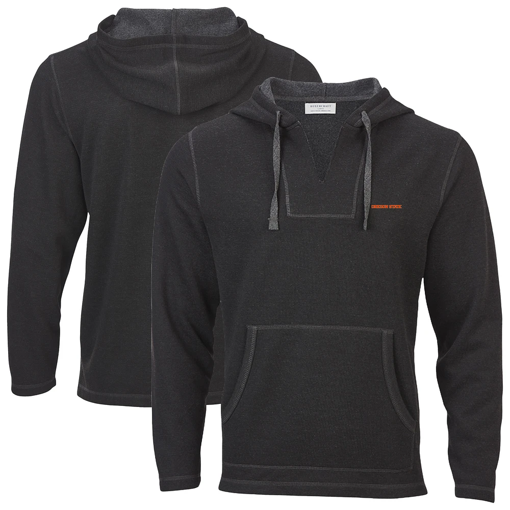 Women's Boxercraft Black Oregon State Beavers Baja Fleece V-Neck Pullover Hoodie