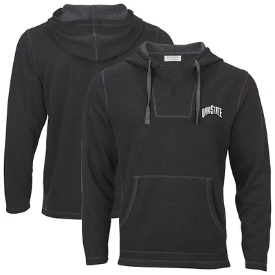 Women's Boxercraft Black Ohio State Buckeyes Baja Fleece V-Neck Pullover Hoodie