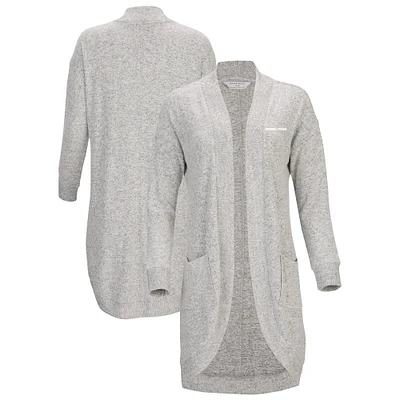 Women's Gray TCU Horned Frogs Oversized Cuddle Tri-Blend Cardigan