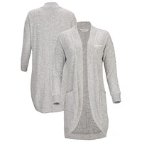 Women's Gray TCU Horned Frogs Oversized Cuddle Tri-Blend Cardigan