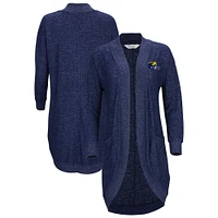 Women's Navy Michigan Wolverines Oversized Cuddle Tri-Blend Cardigan