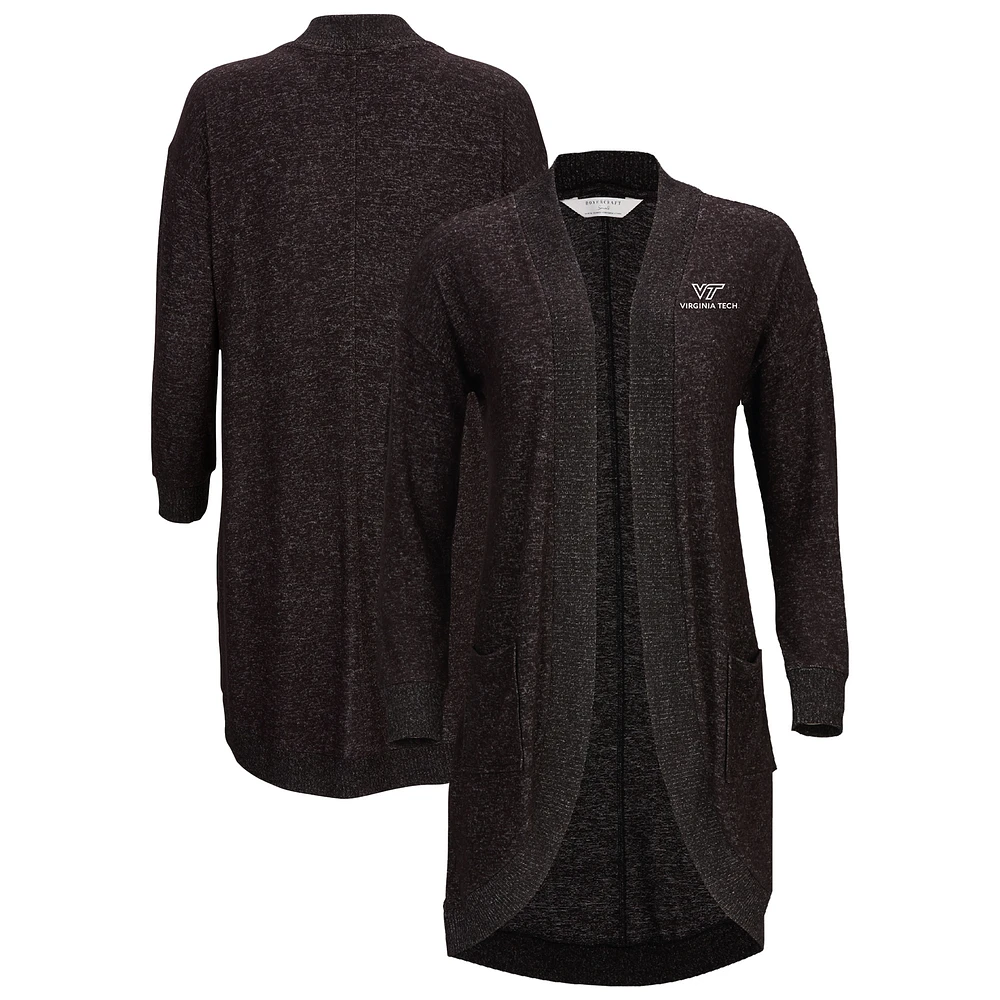 Women's Black Virginia Tech Hokies Oversized Cuddle Tri-Blend Cardigan