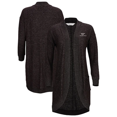 Women's Black Virginia Tech Hokies Oversized Cuddle Tri-Blend Cardigan