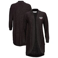 Women's Black Wisconsin Badgers Oversized Cuddle Tri-Blend Cardigan