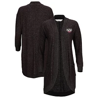 Women's Black Wisconsin Badgers Oversized Cuddle Tri-Blend Cardigan