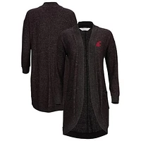 Women's Black Washington State Cougars Oversized Cuddle Tri-Blend Cardigan